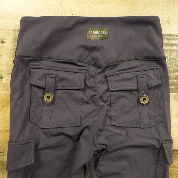 Firm Abs High-Waisted Cargo Leggings Women’s Medium Navy Nylon Spandex - Picture 10 of 14